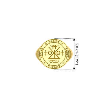 Sigil of the Archangel Raziel Solid Yellow Gold Ring GRI1762